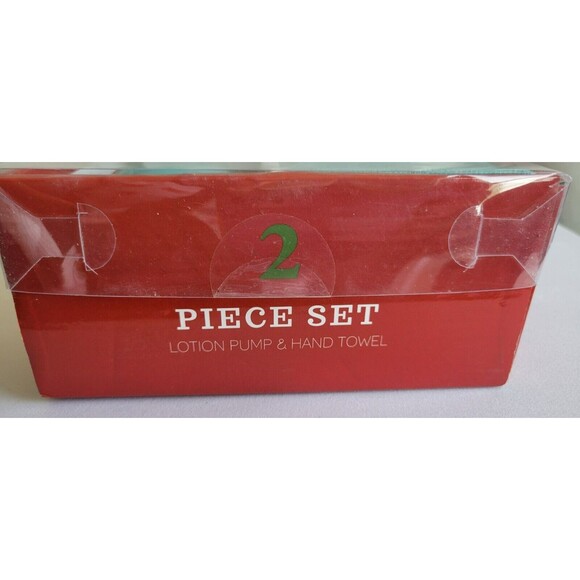 2 Piece Avanti Christmas Lotion Pump With Hand Towel Bathroom Decor New - Picture 4 of 5
